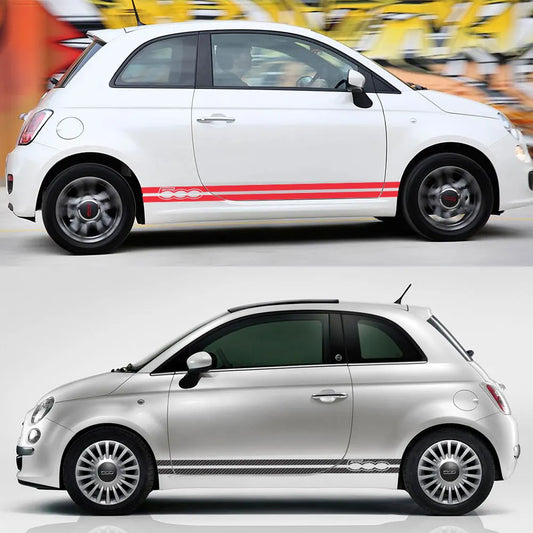2PCS Italian Flag Auto Vinyl PVC Decals For Fiat 500 Abarth Car Door Side Stripes Skirt Decals Graphics Stickers Accessories